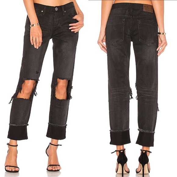 One Teaspoon Denim - One Teaspoon Awesome Baggies Jeans 28 Black Anchor